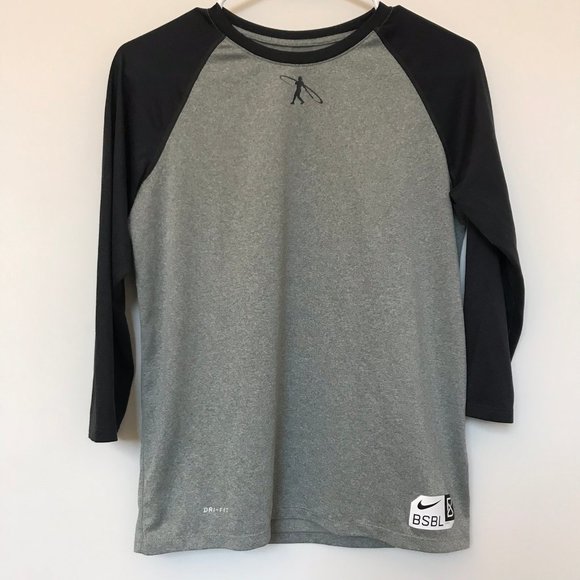 Nike Other - NIKE Kid's XL Gray & Black Baseball Dri-Fit Shirt